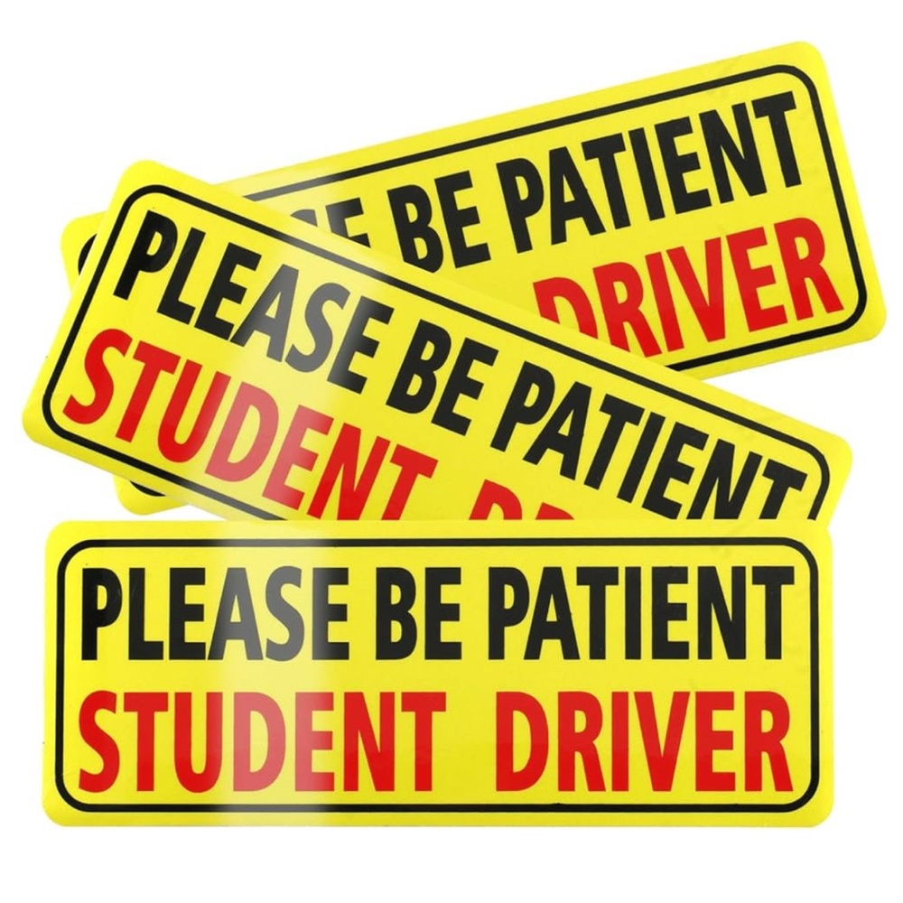 Student Driver Reflective Sticker Non Magnetic Bumper Sticker 2 pcs